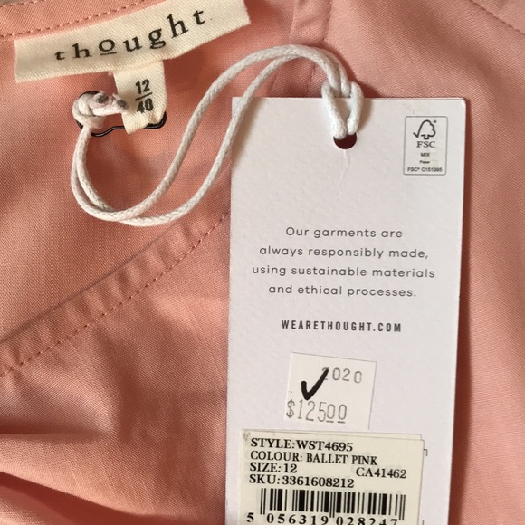 Thought pink bow design pull on lyocel top EUC - Picture 3 of 8